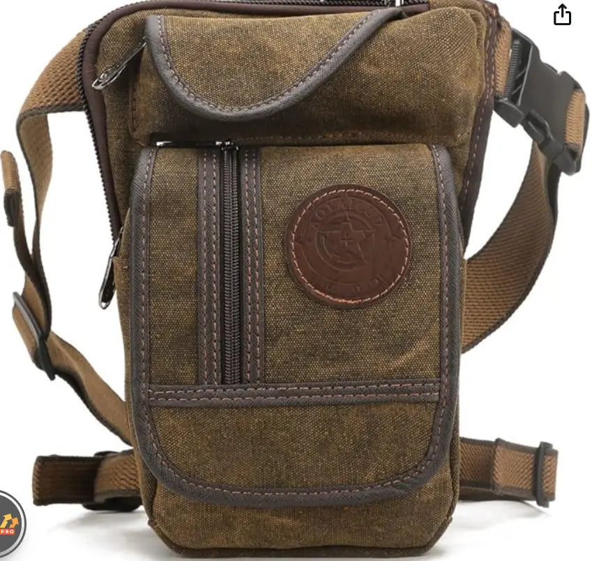 Drop Leg Bag Canvas Thigh Pouch Slatin MotorGear Motorcycle Jackets Jeans Gloves