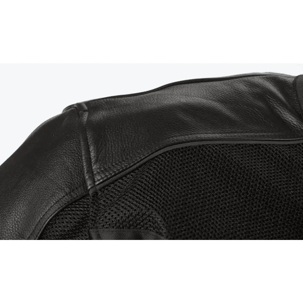 Black Leather & Mesh Jacket - Slatin MotoGear Motorcycle Jackets Jeans Gloves
