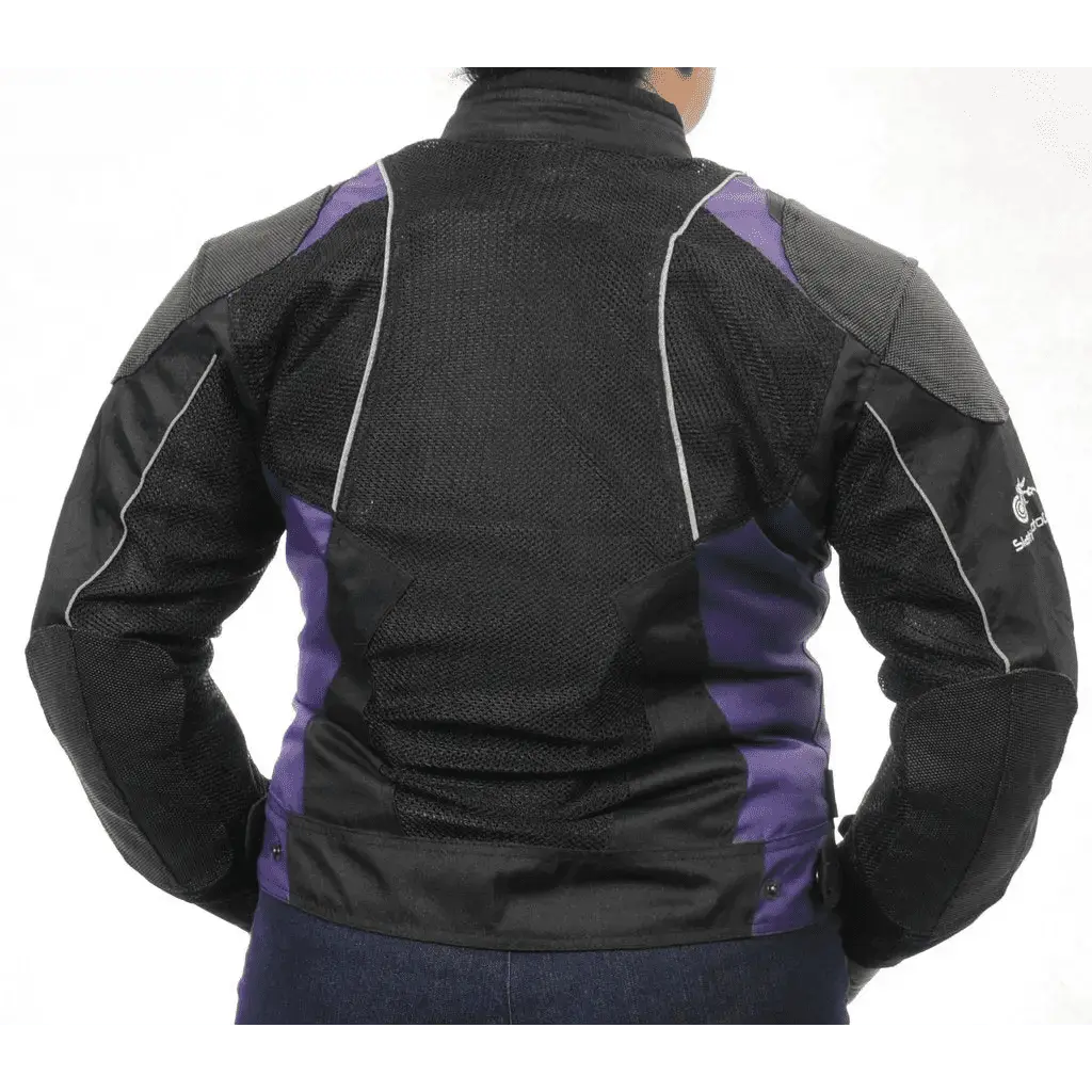 Women's  Mesh Motorcycle Biker Jacket in PURPLE