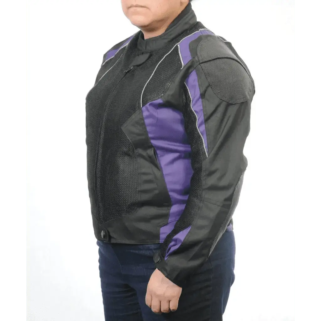 Women's  Mesh Biker Motorcycle Jacket in PURPLE