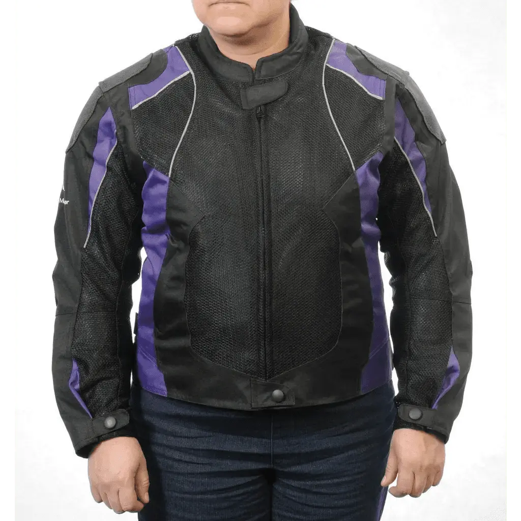 Women's Purple Super Fabric Mesh Protective Motorcycle Jacket