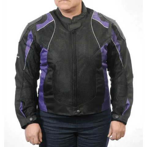 Women's Purple Super Fabric Mesh Protective Motorcycle Jacket