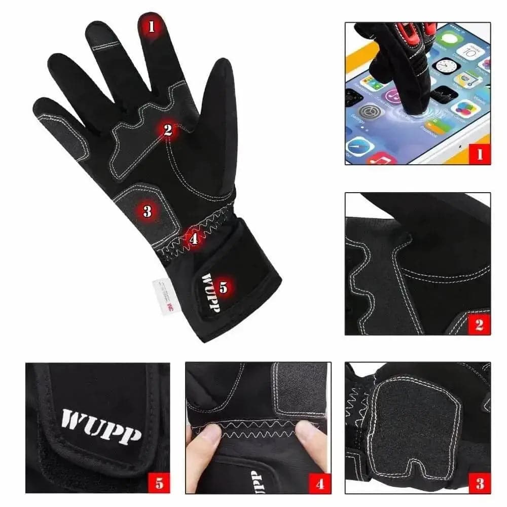 Thinsulate Warm Dry Touchscreen Compatible Gauntlet Winter Gloves--Two Colors/Styles - Slatin MotoGear Motorcycle Jackets Jeans Gloves