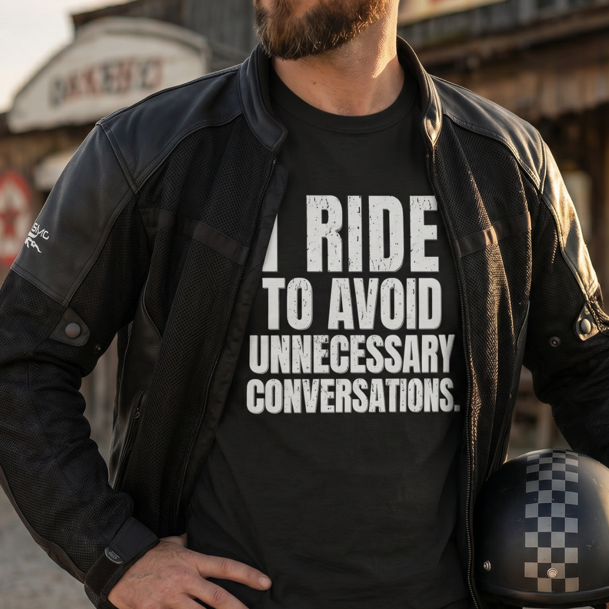 I Ride to Avoid Unnecessary Conversations T-Shirt | Funny Biker Tee