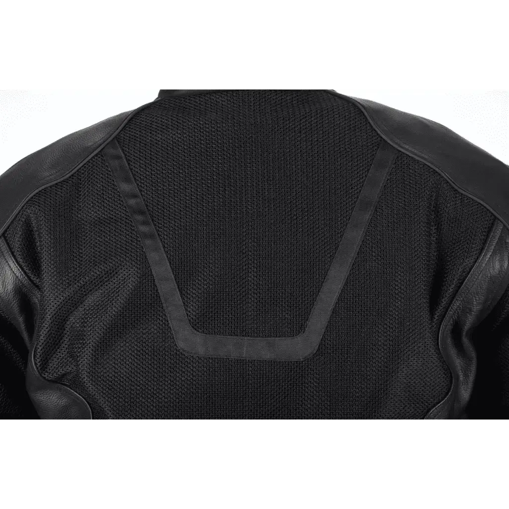 Black Leather & Mesh Jacket - Slatin MotoGear Motorcycle Jackets Jeans Gloves