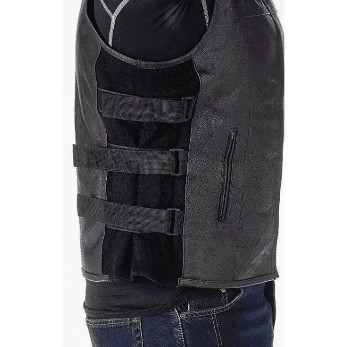 Mens Concealed Carry Leather Vests - Slatin MotoGear Motorcycle Jackets Jeans Gloves