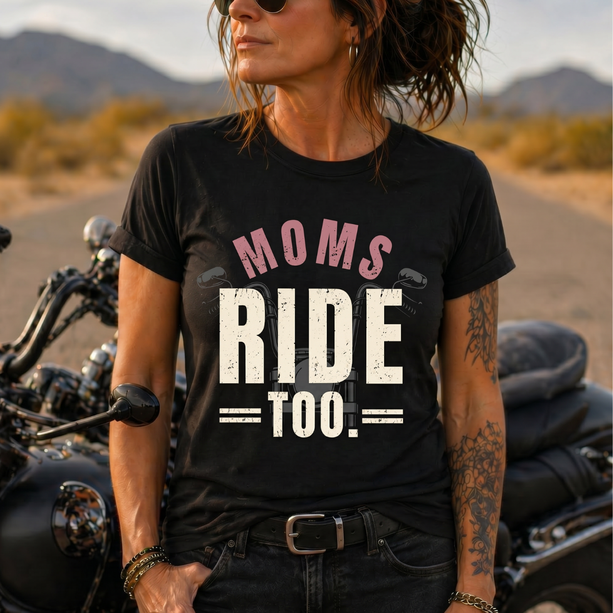 Moms Ride Too T-Shirt | Motorcycle Mom Tee | Biker Mom Gift