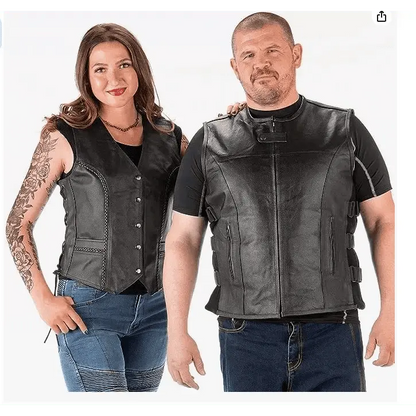Women Concealed Carry Leather Vest - Slatin MotoGear Motorcycle Jackets Jeans Gloves