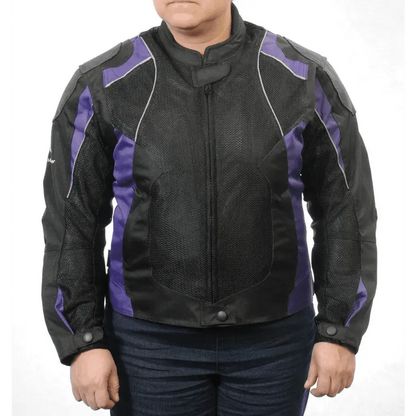 Women's Purple Super Fabric Mesh Protective Motorcycle Jacket